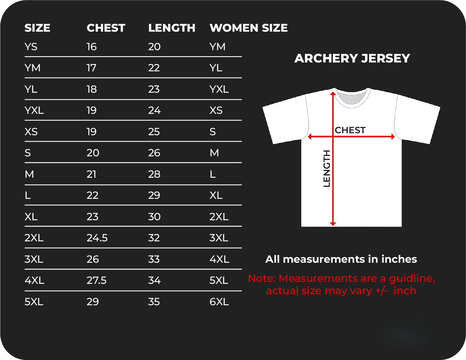 Archery_Jersey_Size_Chart